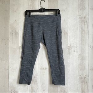 Zella sheer grey crop leggings size medium Midrise